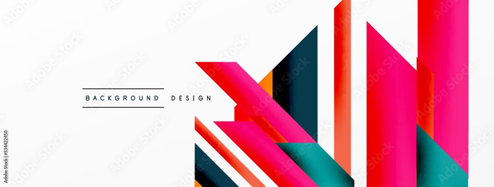 Minimal geometric abstract background. Dynamic 3d lines composition. Trendy techno business template for wallpaper, banner, background or landing Minimal geometric abstract background. Dynamic 3d lines composition. Trendy techno business template for wallpaper, banner, background or landing