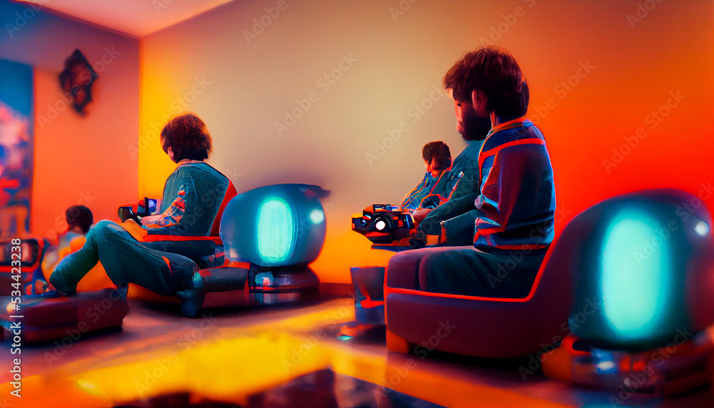 People Playing the Video Game of the Future in the Metaverse Stock ...