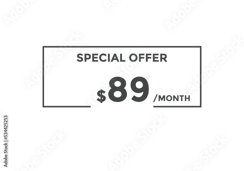 $1 USD Dollar Month sale promotion Banner. Special offer, 1 dollar month price tag, shop now button. Business or shopping promotion marketing concept 