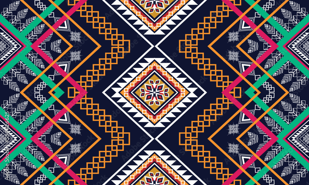 Geometric ethnic flower pattern for background,fabric,wrapping,clothing,wallpaper,Batik,carpet,embroidery style. Geometric ethnic flower pattern for background,fabric,wrapping,clothing,wallpaper,Batik,carpet,embroidery style.