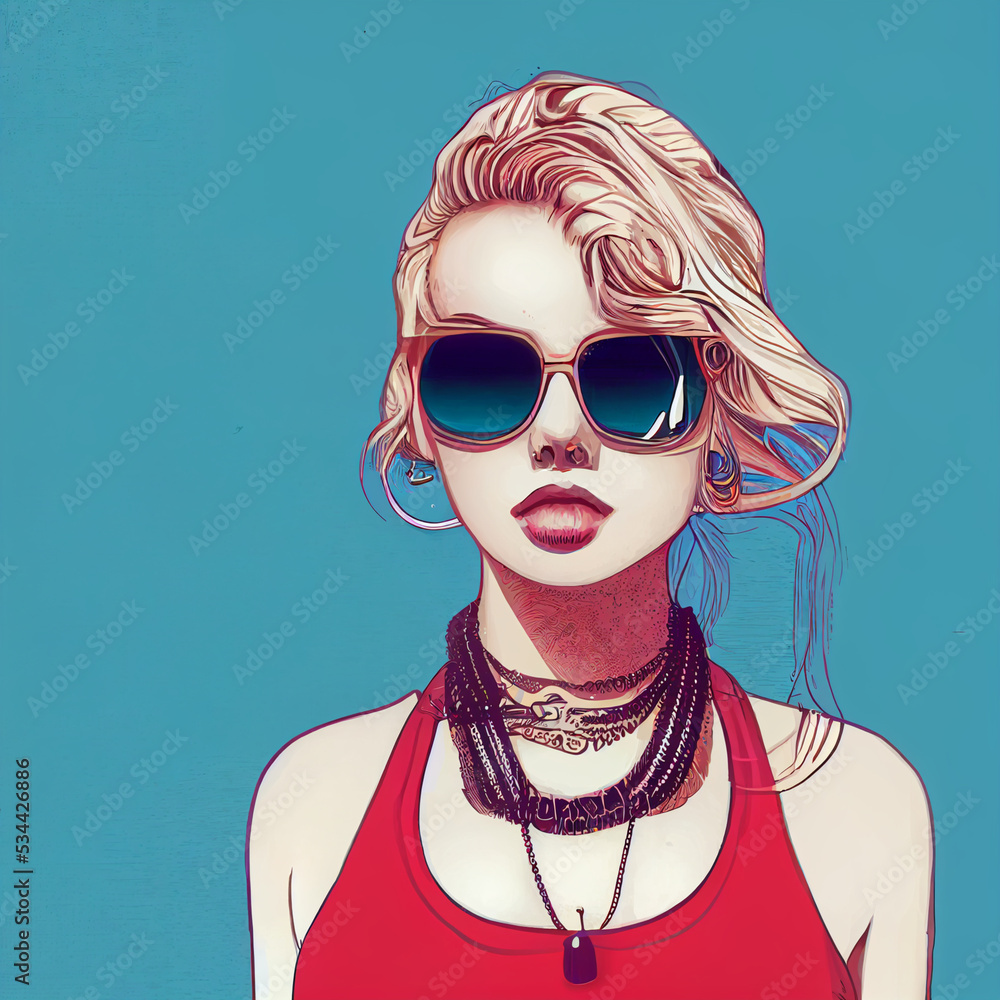Young beautiful woman, AI art Young beautiful woman, AI art