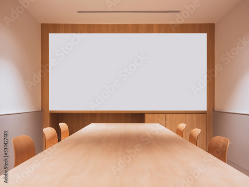 Fotografía Mock up Screen Presentation interior meeting room Business Office building