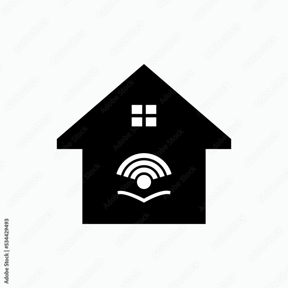Learning Home Icon. Home Schooling Symbol - Vector Learning Home Icon. Home Schooling Symbol - Vector