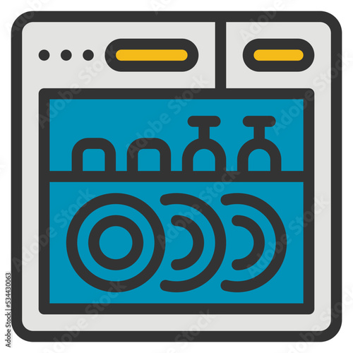Dishwasher Filled Outline icon