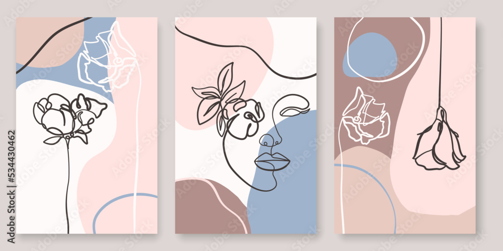 Botanical Wall Art Prints Set. Vector Minimal Floral Wall Art. Foliage Line Art Drawing with Woman Face. Abstract Plant Line Design for Poster, Print, Cover. Modern Trendy Illustration. Botanical Wall Art Prints Set. Vector Minimal Floral Wall Art. Foliage Line Art Drawing with Woman Face. Abstract Plant Line Design for Poster, Print, Cover. Modern Trendy Illustration.