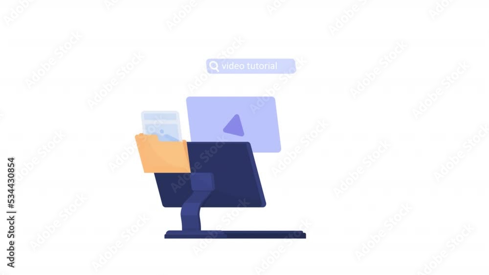 Animated search on computer object. Find courses on internet. Full sized flat elements HD video footage with alpha channel. Color cartoon style illustration on transparent background for animation Animated search on computer object. Find courses on internet. Full sized flat elements HD video footage with alpha channel. Color cartoon style illustration on transparent background for animation