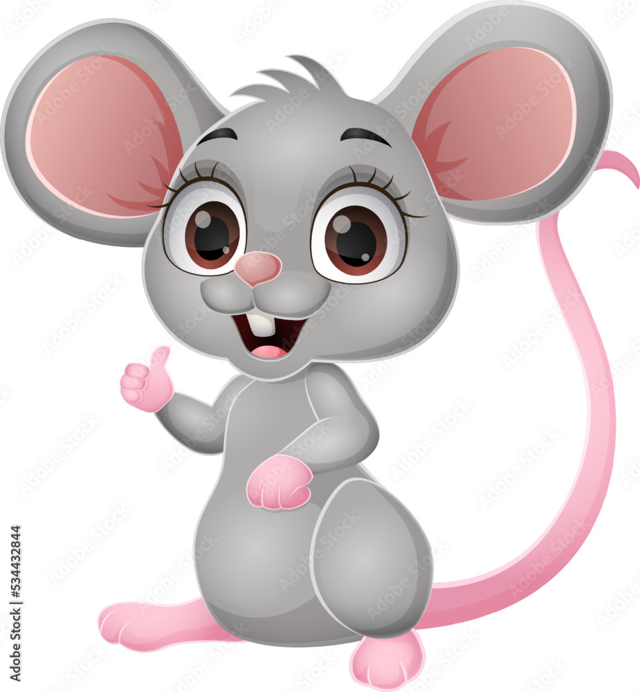 Cute mouse cartoon giving thumb up Cute mouse cartoon giving thumb up