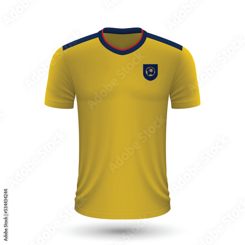 Realistic soccer shirt of Ecuador