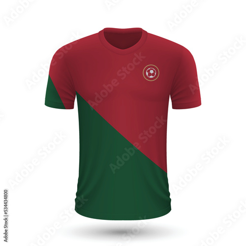 Realistic soccer shirt of Portugal