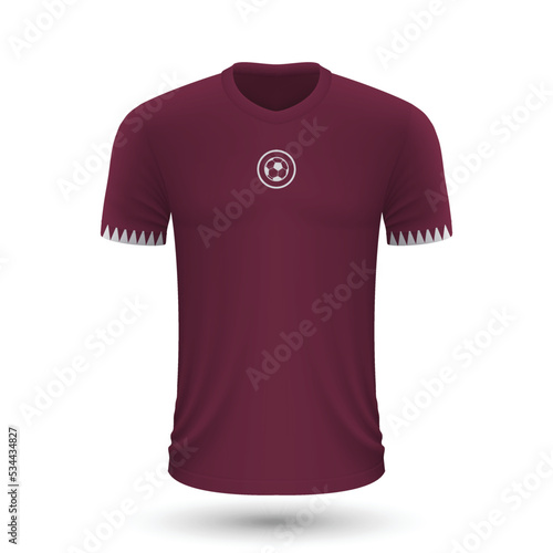 Realistic soccer shirt of Qatar