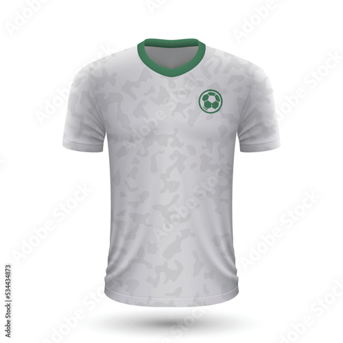 Realistic soccer shirt of Saudi Arabia