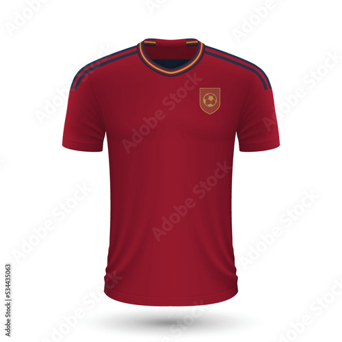 Realistic soccer shirt of Spain