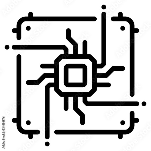 processor Outline icon photo