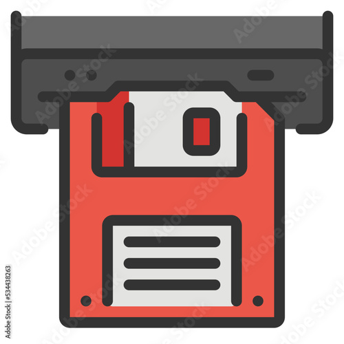 floppy Filled Outline icon