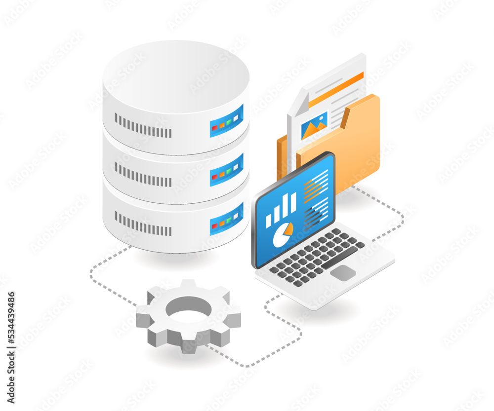 Computer database analysis Stock Vector | Adobe Stock