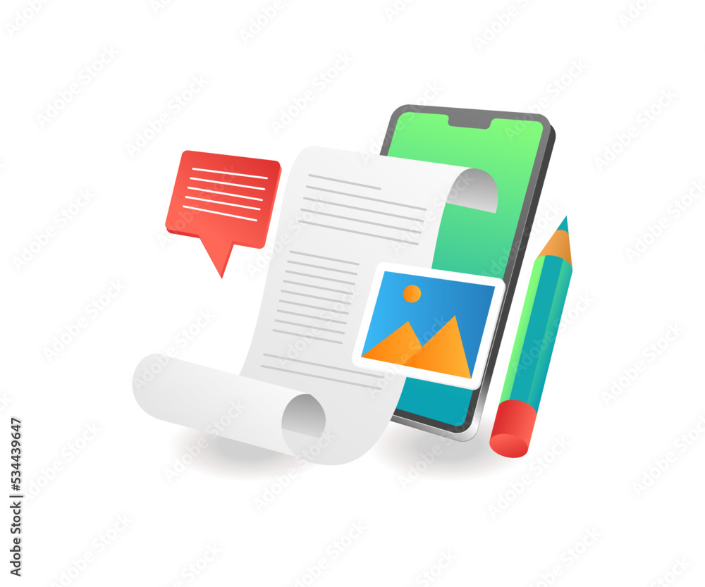 Creative concept of blog articles Creative concept of blog articles