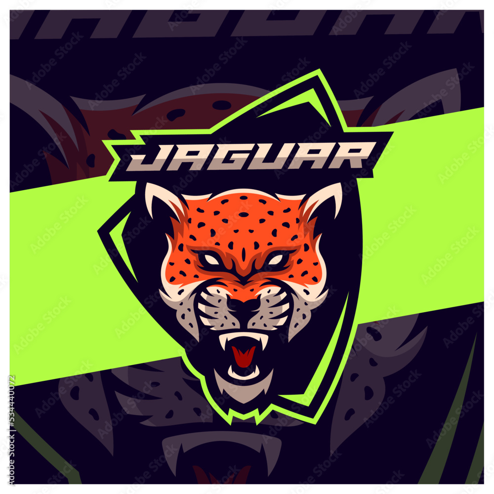 angry jaguar leopard mascot esport logo designs