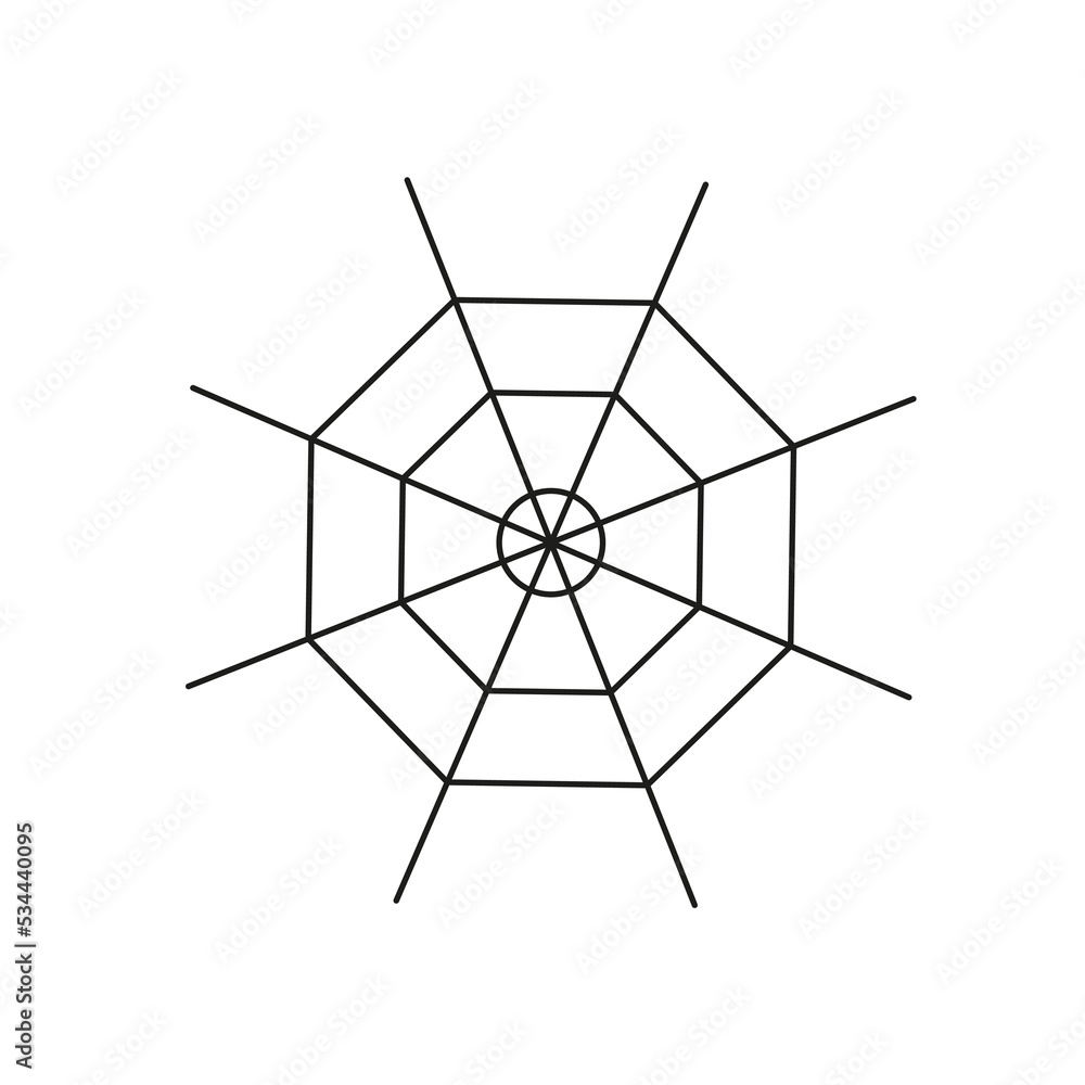 Icon with the image of a spider web on a white background for the holiday of halloween Icon with the image of a spider web on a white background for the holiday of halloween