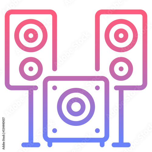 subwoofer line gradient icon
