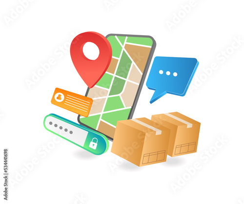 Location map application to deliver package goods