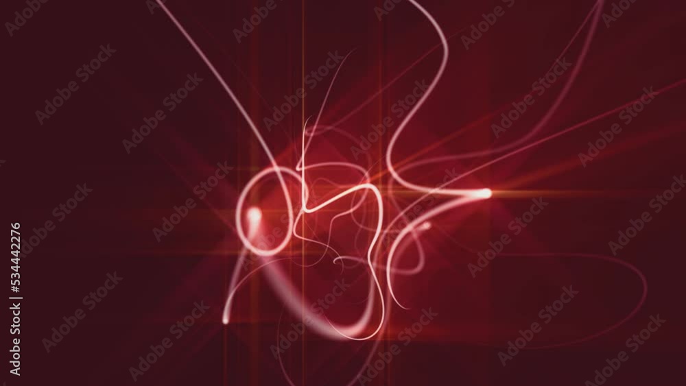 Linien der Träume - rote Linien in abstrakter Bewegung in Endlosschleife