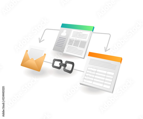 Website link application layout