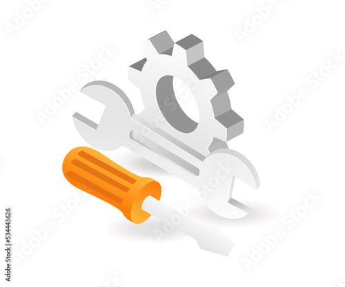 Symbol of repairing and maintenance progress