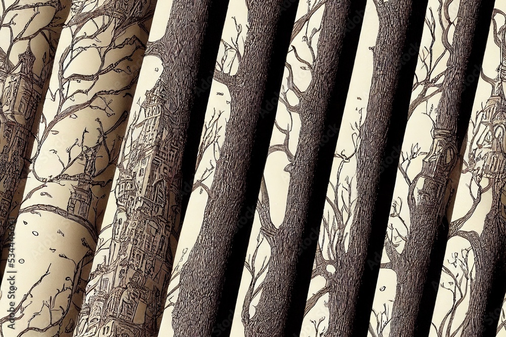 Fototapeta premium enchanted book cartoon drawing pattern. High quality 2d abstract illustration