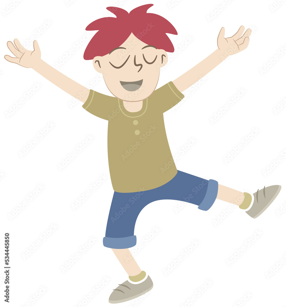 Boy jumping happy. A boy is dancing very happy. Boy jumping happy. A boy is dancing very happy.