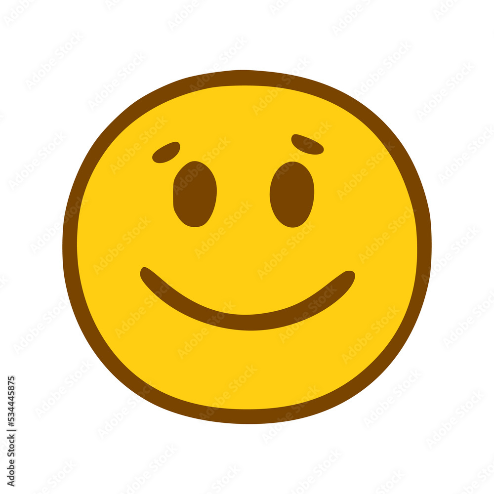 happy face emoticon in hand drawn style happy face emoticon in hand drawn style