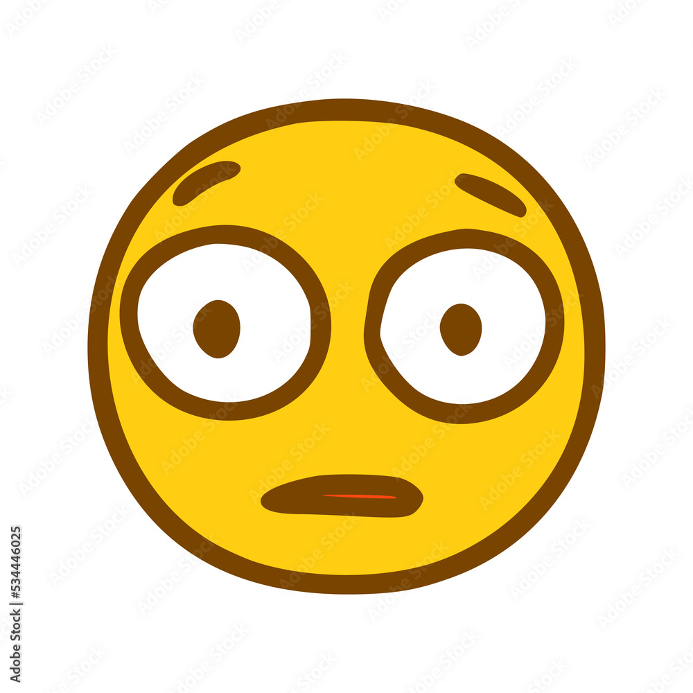 Fototapeta premium smiley with big eyes in hand drawn style