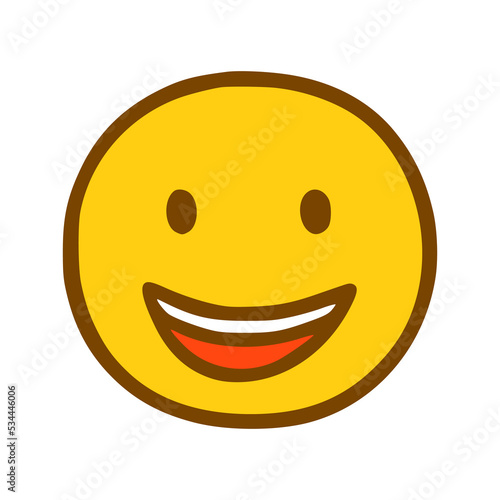 laughing emoticon in hand drawn style