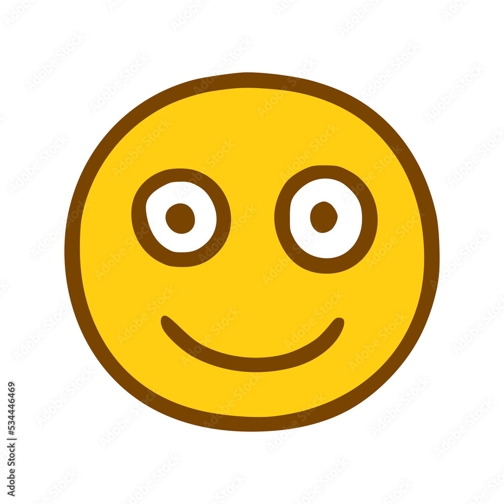 Fototapeta premium happy face emoticon in hand drawn style