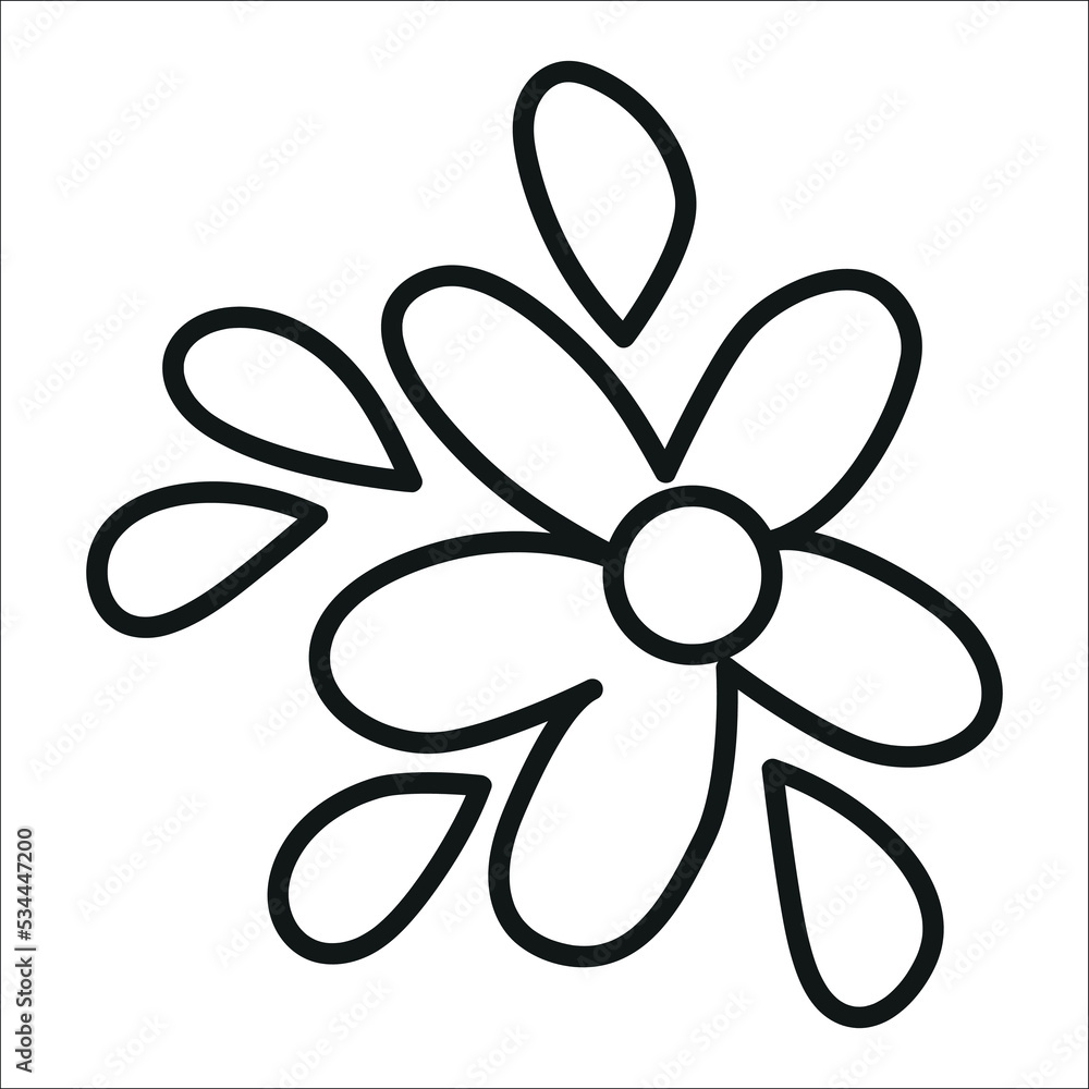 Simply flower with little leaves, clipart Simply flower with little leaves, clipart