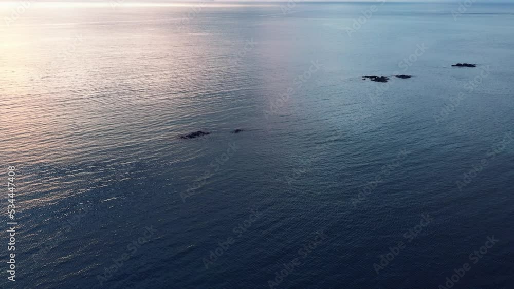 Dreamy blue water at sunset un the Norwegian sea Dreamy blue water at sunset un the Norwegian sea