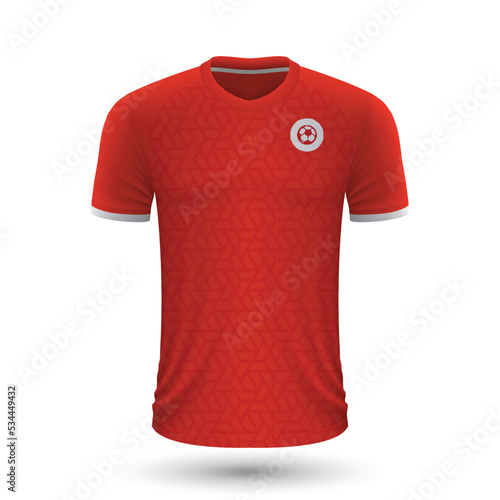 Realistic soccer shirt of Tunisia