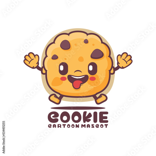Cookie cartoon mascot. food vector illustration