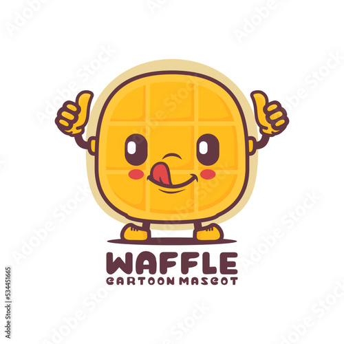 waffle cartoon mascot. food vector illustration