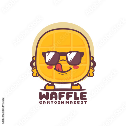 waffle cartoon mascot. food vector illustration