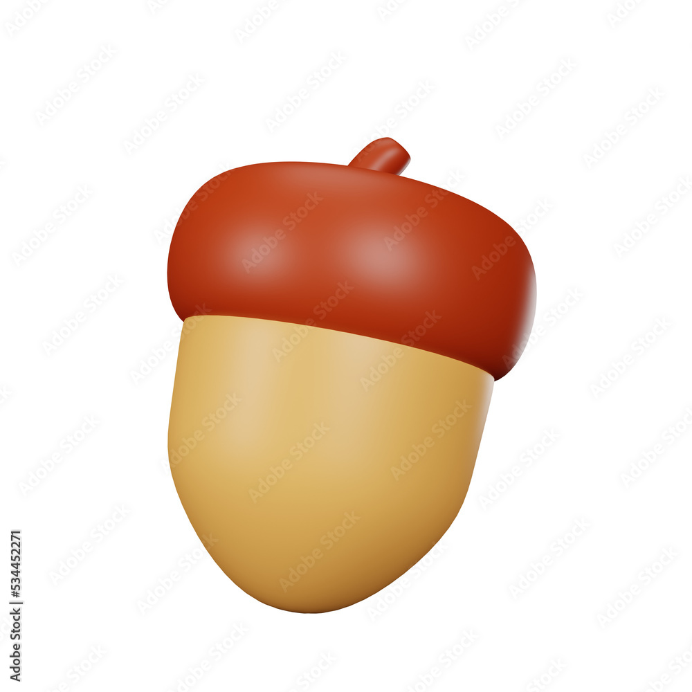 Obraz premium 3d rendering acorn thanksgiving icon