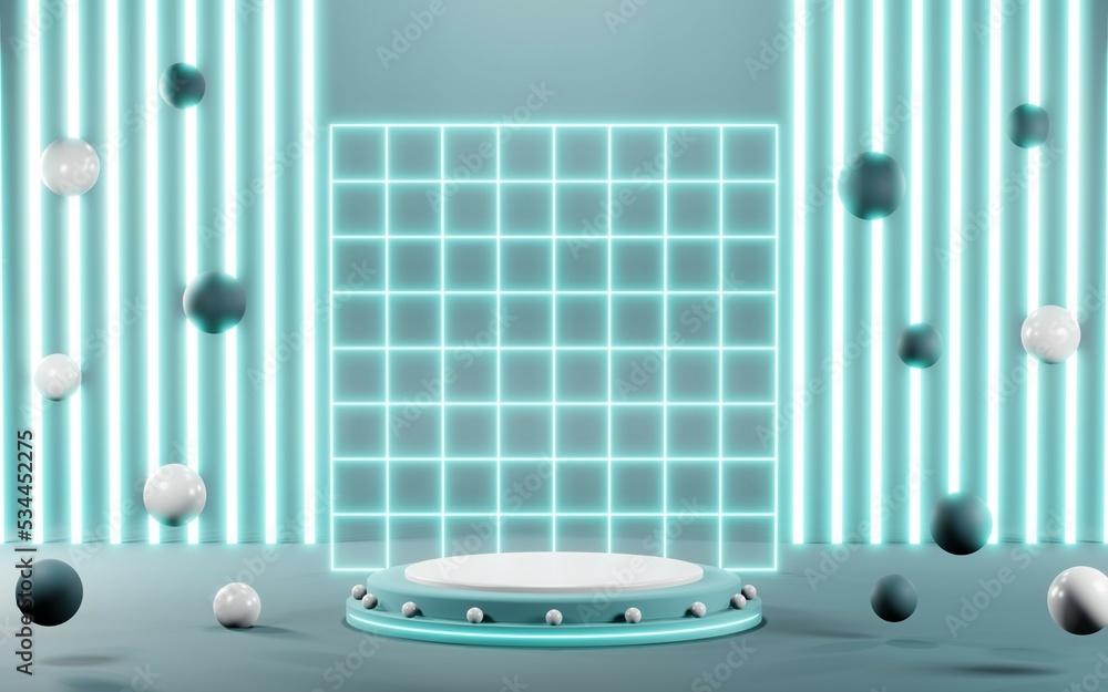 3D render of Podium background in blue tones for displaying cream products. cosmetics 3D render of Podium background in blue tones for displaying cream products. cosmetics