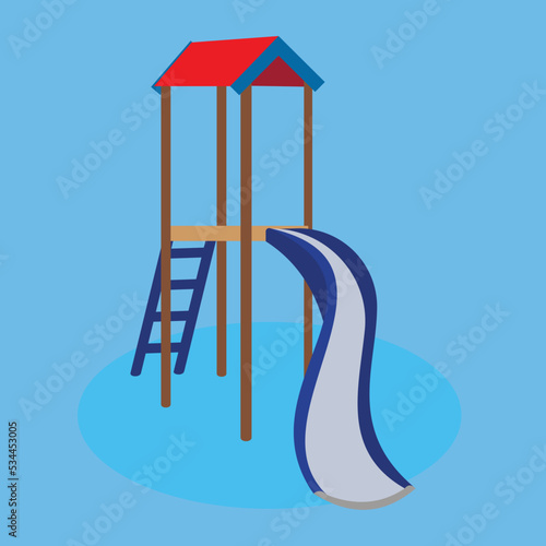 children's slide on a blue background