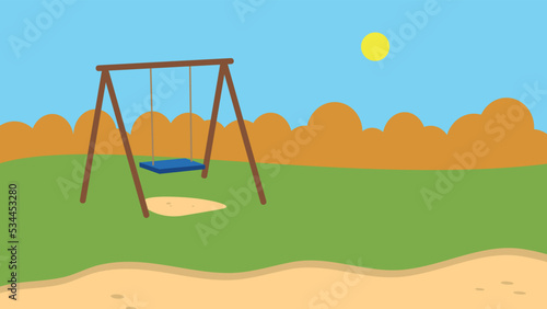 swing on the background of autumn nature