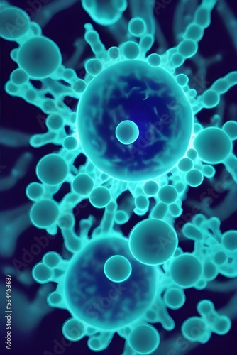 Amazing organic forms. Microscopy. Underwater organisms. Fluorescent. 