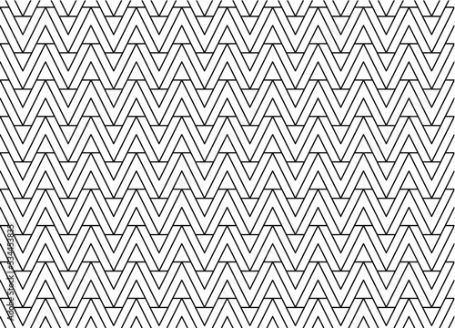 White v shape letter repeating pattern background vector. Zigzag chevron, thin diagonal lines, victory sign illustration, wall ceramic tiles seamless pattern.
