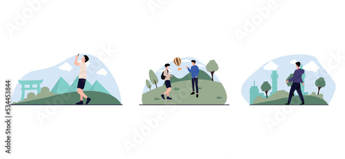 Bundle of Travel Flat Design Illustration