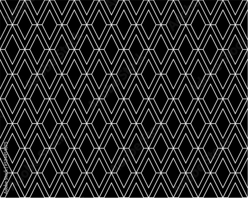 Black v alphabet letter repeating pattern background vector. Diamond fabric, rhombus, thin diagonal lines, valentine card, wall ceramic tiles, zigzag chevron seamless pattern.