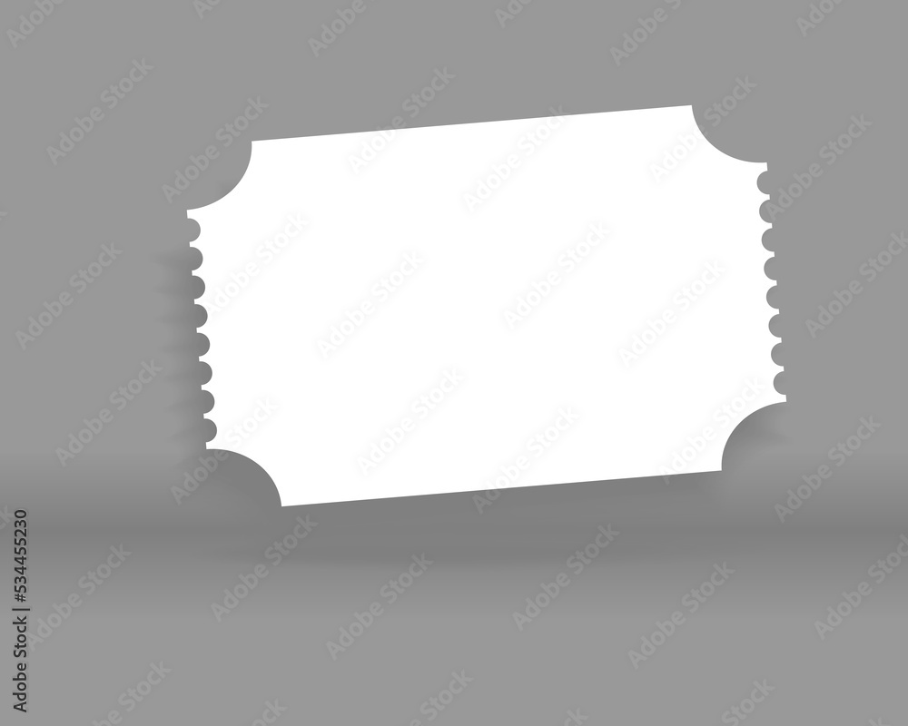 Fototapeta premium Blank cinema ticket or coupon. 3d illustration