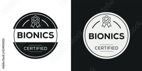 Creative  Bionics  Certified badge  vector illustration.