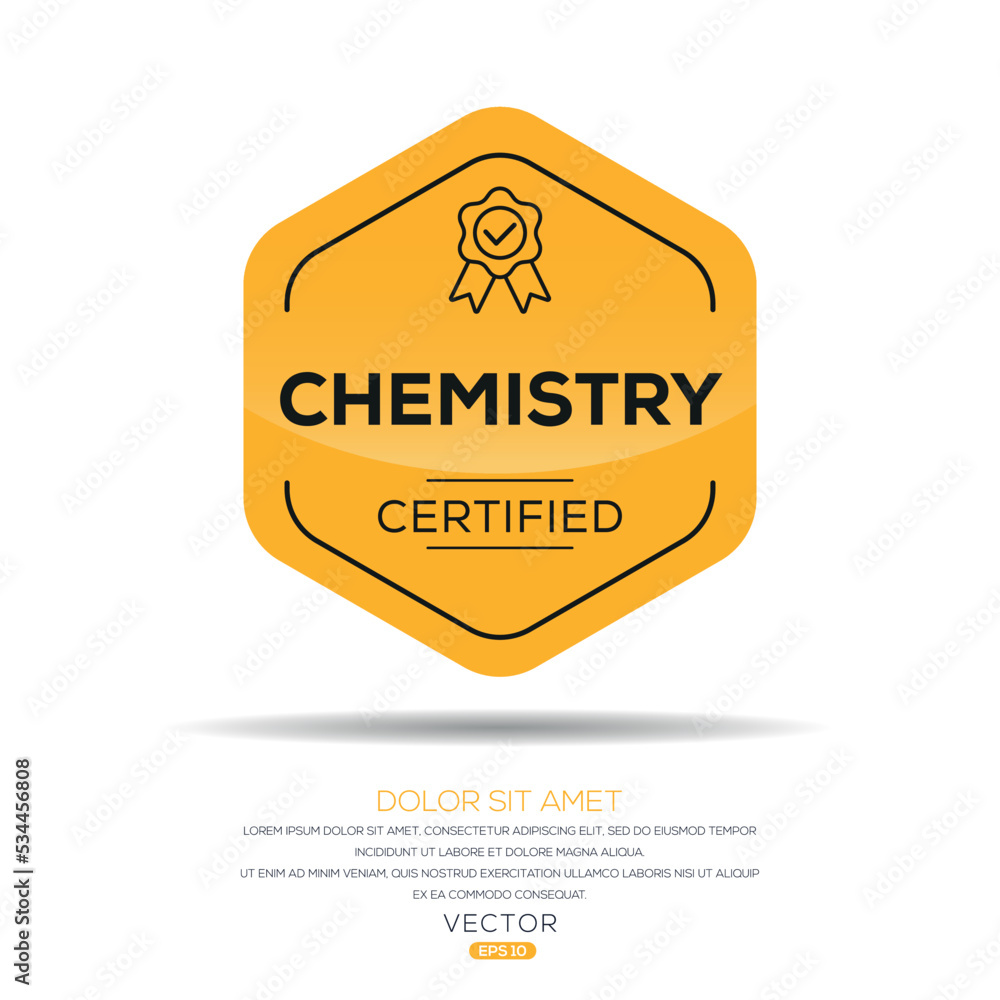 Obraz premium Creative (Chemistry) Certified badge, vector illustration.